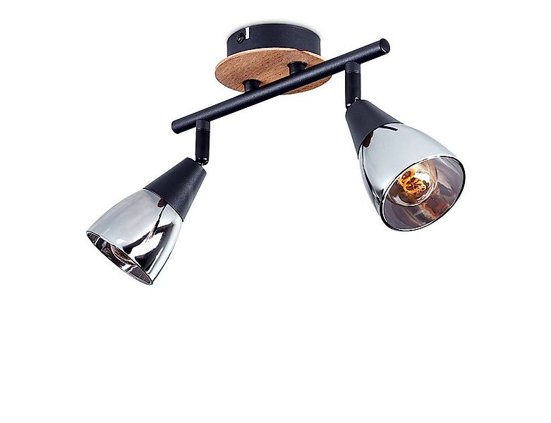 hofstein Deckenleuchte moderne Deckenlampe aus Metall/Holz/Glas in Schwarz/ günstig online kaufen