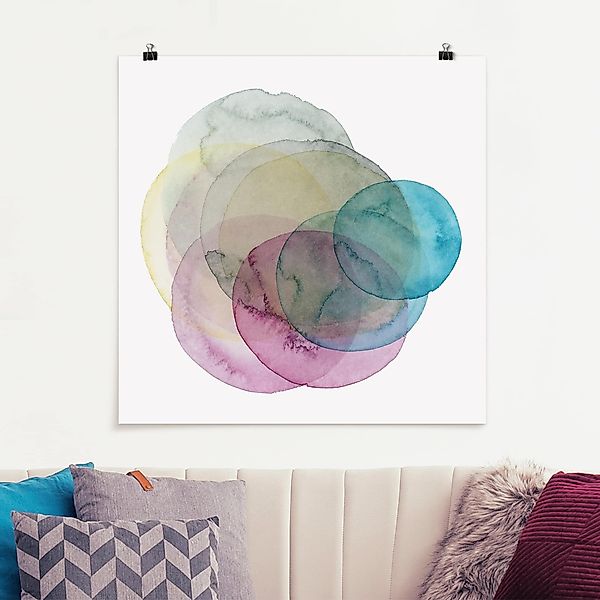 Poster - Quadrat Urknall - rosa günstig online kaufen