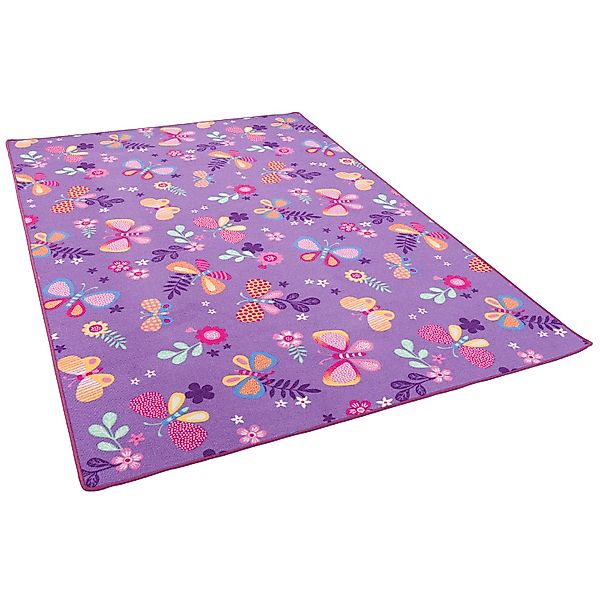 Snapstyle Kinder Spiel Teppich Schmetterling Lila 100x200cm günstig online kaufen