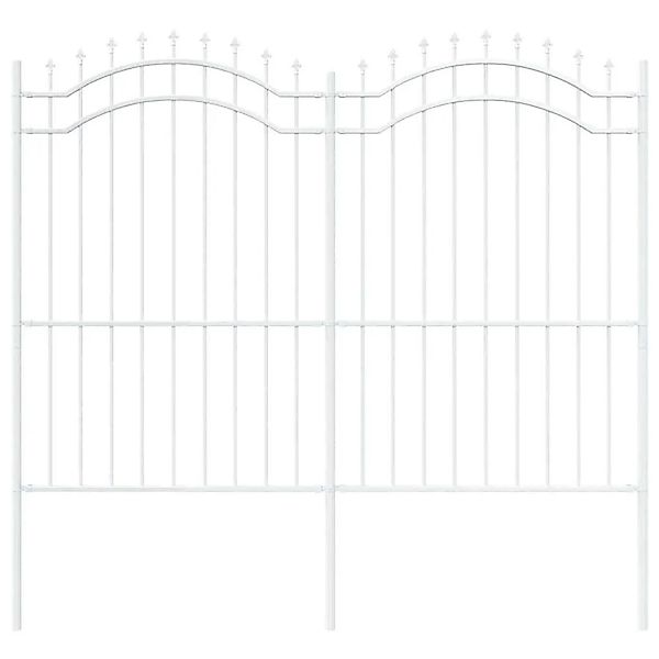 vidaXL Gartenzaun Weiß 215 cm Pulverbeschichteter Stahl 42003972 günstig online kaufen