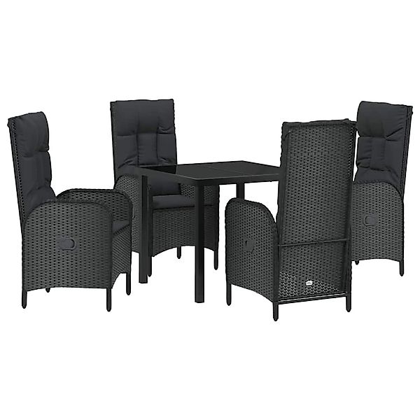vidaXL Garten Essgruppe mit Kissen 5-Tlg Schwarz Poly Rattan 3380114 günstig online kaufen