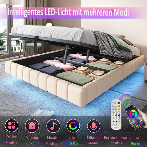 REDOM Polsterbett Funktionsbett,Kinderbett,Jugendbett (Schwebebett mit Stau günstig online kaufen