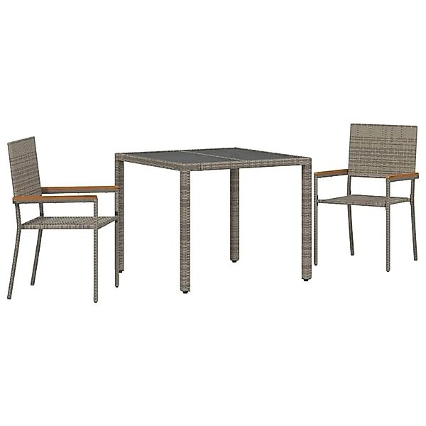 vidaXL Garten Essgruppe 3-Tlg Grau und Braun Poly-Rattan 3365385 günstig online kaufen