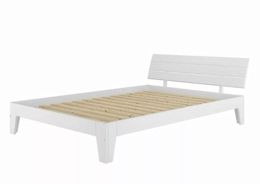 ERST-HOLZ Bett Doppelbett modern weiß Kiefer Massivholz 160x200, Kieferwasc günstig online kaufen