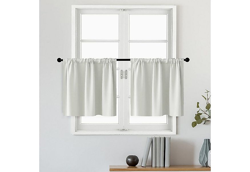 BYSURE Scheibengardine (2 St), Stangendurchzug, verdunkelnd, kurz Scheibeng günstig online kaufen