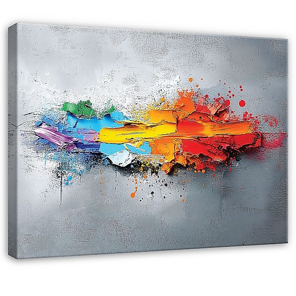 Wallarena Leinwandbild Abstrakt Grau Bunt Kunst günstig online kaufen