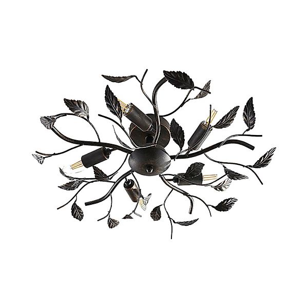 Lindby Deckenlampe Yos 9621745 Florentiner in Schwarz aus Metall 5-flammig günstig online kaufen