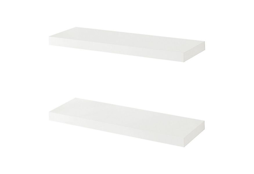 en.casa Wandregal, 2-tlg., »Stranda« 2er Set 60 x 20 x 4 cm Weiß günstig online kaufen