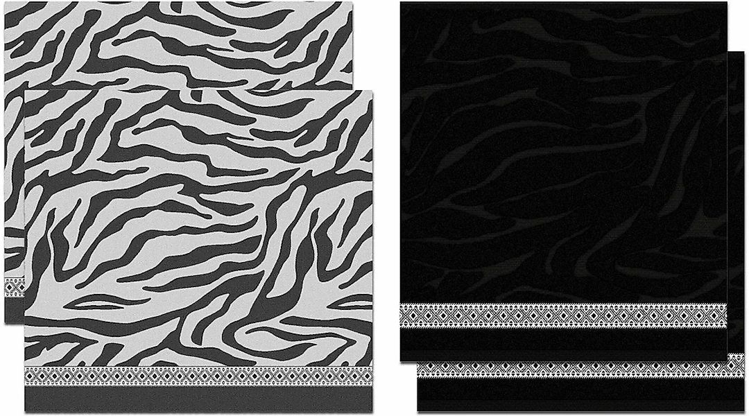 DDDDD Geschirrtuch "Africa" Combiset: 2 Küchentücher & 2 Geschirrtücher günstig online kaufen