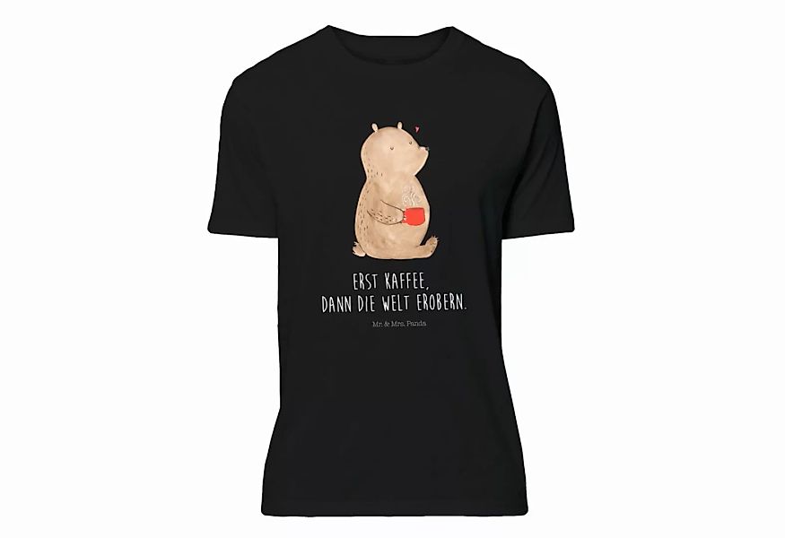 Mr. & Mrs. Panda T-Shirt Bär Kaffee - Schwarz - Geschenk, Coffee, Teddybär, günstig online kaufen