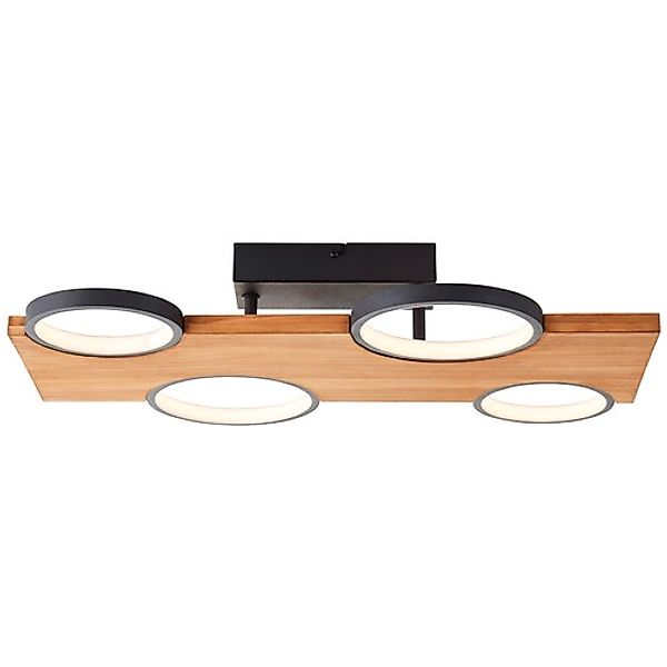 Brilliant LED Deckenleuchte »Cheesy«, 55 x 35 cm, 3400lm, 3000K, Holz/Metal günstig online kaufen
