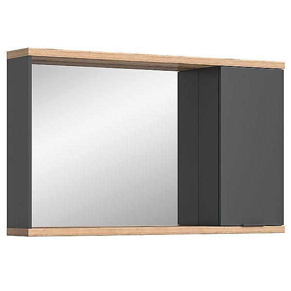 Spiegelschrank Nuaro Anthrazit/Nox Oak 76 cm x 130 cm x 20 cm günstig online kaufen