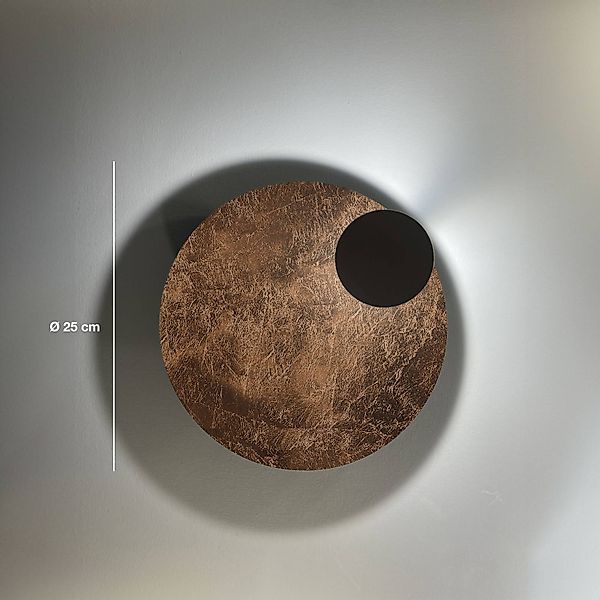 Knikerboker LED-Wandlampe Pois, bronze, Ø 25 cm, dimmbar günstig online kaufen