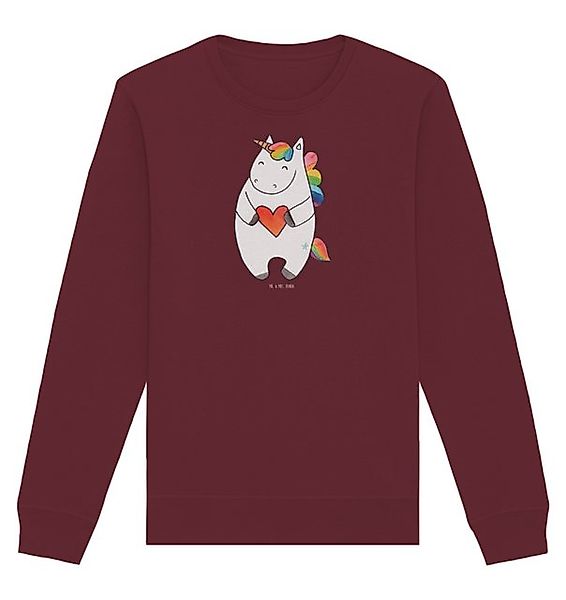 Mr. & Mrs. Panda Longpullover Einhorn Herz Größe L - Burgundy - Geschenk, S günstig online kaufen