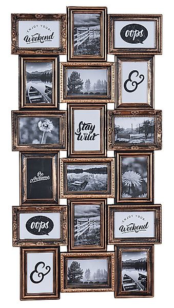 Levandeo® Bilderrahmen Collage, Bilderrahmen Schwarz Kupfer günstig online kaufen