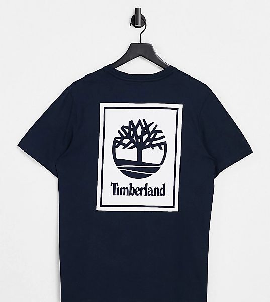 Timberland – Back Stack – T-Shirt in Marineblau – exklusiv bei ASOS-Weiß günstig online kaufen