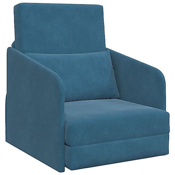 vidaXL Sofa Boden-Sofa-Bett 2-in-1 Blau 65x80x83 cm Velvet, 1 Teile günstig online kaufen