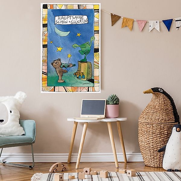 LuckyLinde Leinwandbild »Der kleine Bär - Hauptsache schön glücklich« 1 Stk günstig online kaufen