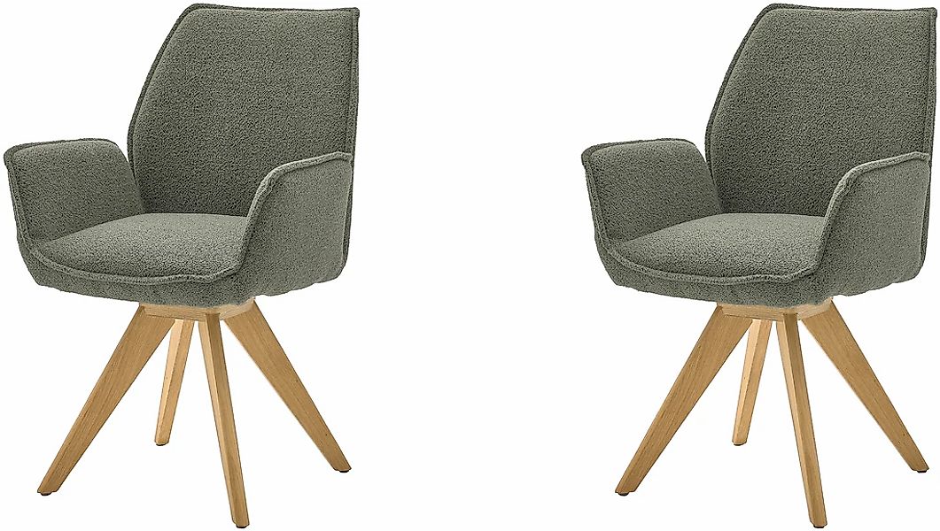 Musterring Esszimmerstuhl "Tiama" (Set) 2 Stk. Bouclé Stativgestell Eiche m günstig online kaufen