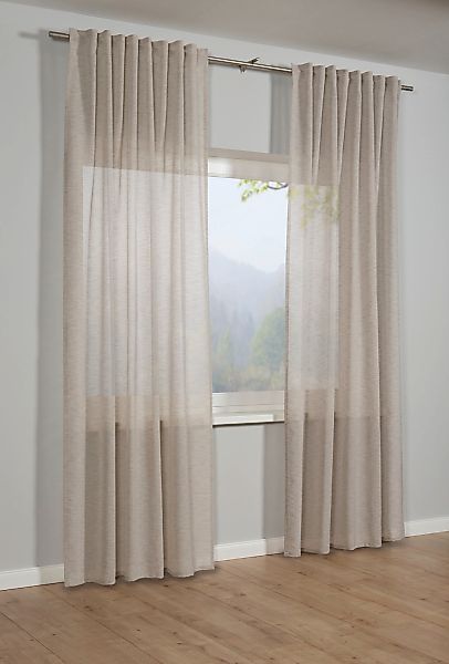 Sehlbach Gardine "Schal Leinenoptik" Schlaufen 1 Stk. tlg. mit Gardinenband günstig online kaufen