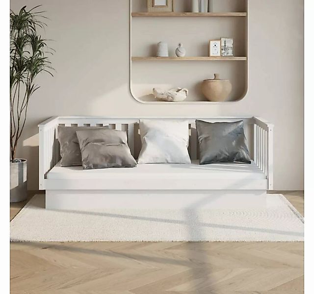 furnicato Bett Tagesbett Weiß 100x200 cm Massivholz Kiefer günstig online kaufen