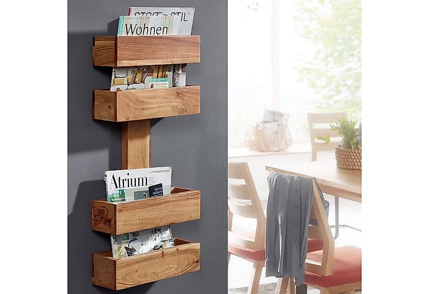 FINEBUY Zeitungsständer SuVa2485_1 Massivholz Zeitschriftenständer Prospekt günstig online kaufen