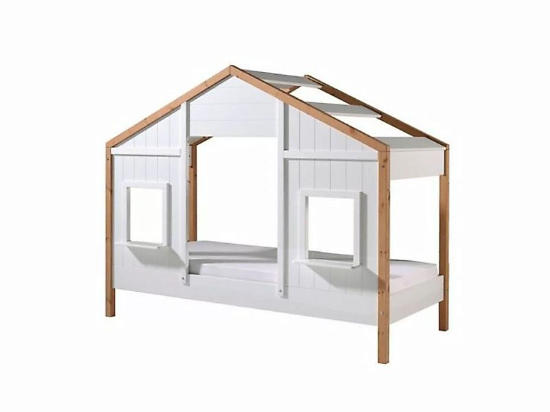 Natur24 Kinderbett Bett Landhausbett BABS 90x200cm Oak/Weiß günstig online kaufen