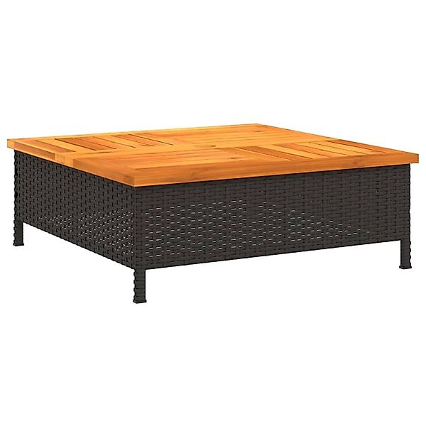 vidaXL Gartentisch Schwarz 70x70x25 cm Rattan und Akazienholz 3281629 günstig online kaufen