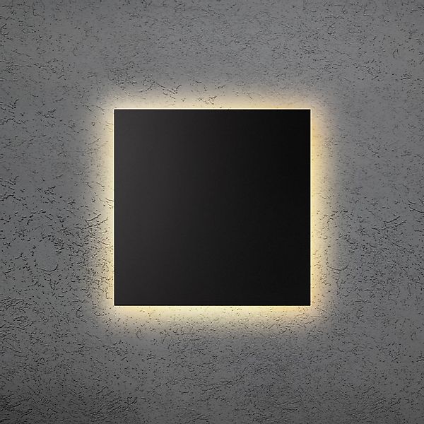 LED-Wandleuchte BLADE Q, schwarz, 34 x 34 cm, Metall dimmbar günstig online kaufen