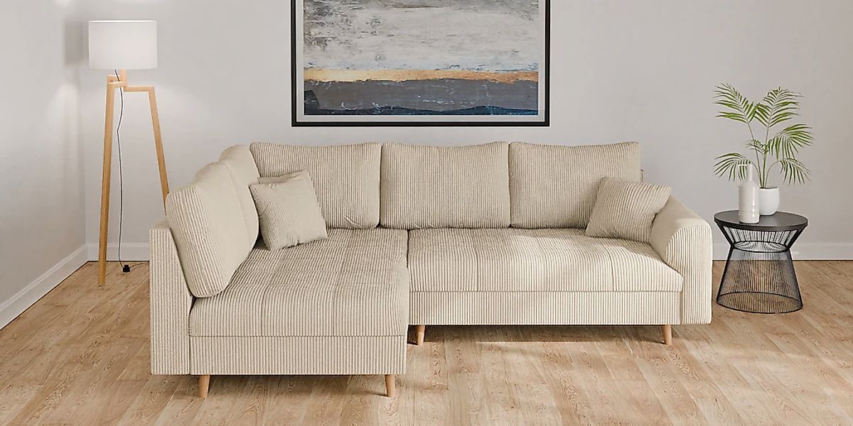 Home affaire Ecksofa "CHARRE L-Form mit Ottomane, Maße B/T/H: 231/161/81 cm günstig online kaufen