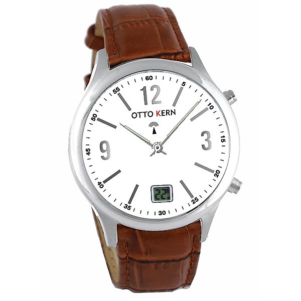 Otto Kern Funkuhr Design Funkarmbanduhr, Lederarmband günstig online kaufen