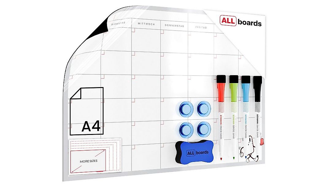 ALLboards Magnettafel Monatsplaner DE Sprachversion für Kühlschrank A3 – ma günstig online kaufen