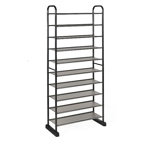 Costway Schuhregal mit 10 Ebenen mit Abnehmbarem Regal Schwarz günstig online kaufen