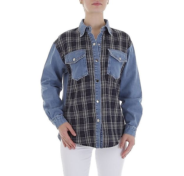 Ital-Design Jeansjacke Trendiges Patchwork-Hemd für Damen im Alltag (898671 günstig online kaufen