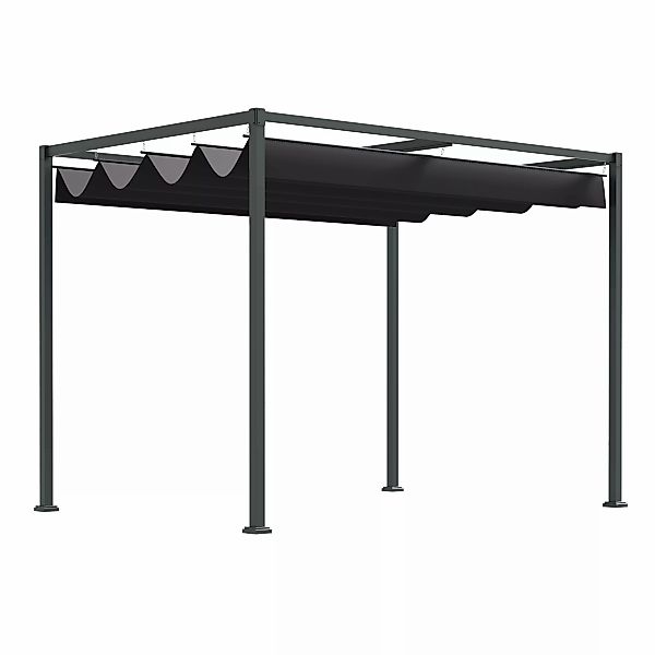 Outsunny Pergola Pavillon Terrassenüberdachung mit Schiebedach 298x213x221c günstig online kaufen