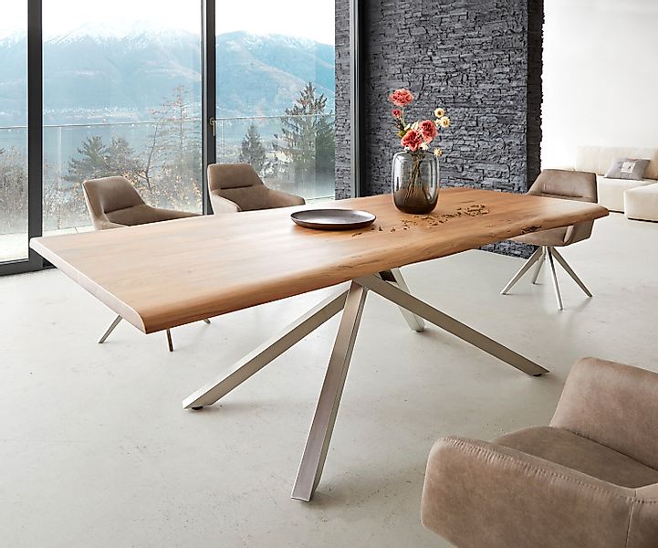 DELIFE Esstisch Edge, Akazie Natur 240x100 günstig online kaufen
