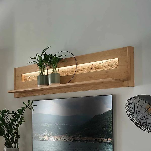 Hochwertiges Wandboard aus Wildeiche Massivholz 156 cm breit günstig online kaufen