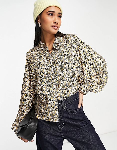 Y.A.S. – Vicco – Buntes Hemd mit Blumenmuster und Button-down-Kragen günstig online kaufen