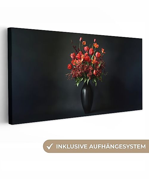 OneMillionCanvasses® Leinwandbild Panorama Blumenstrauß - Tulpen günstig online kaufen