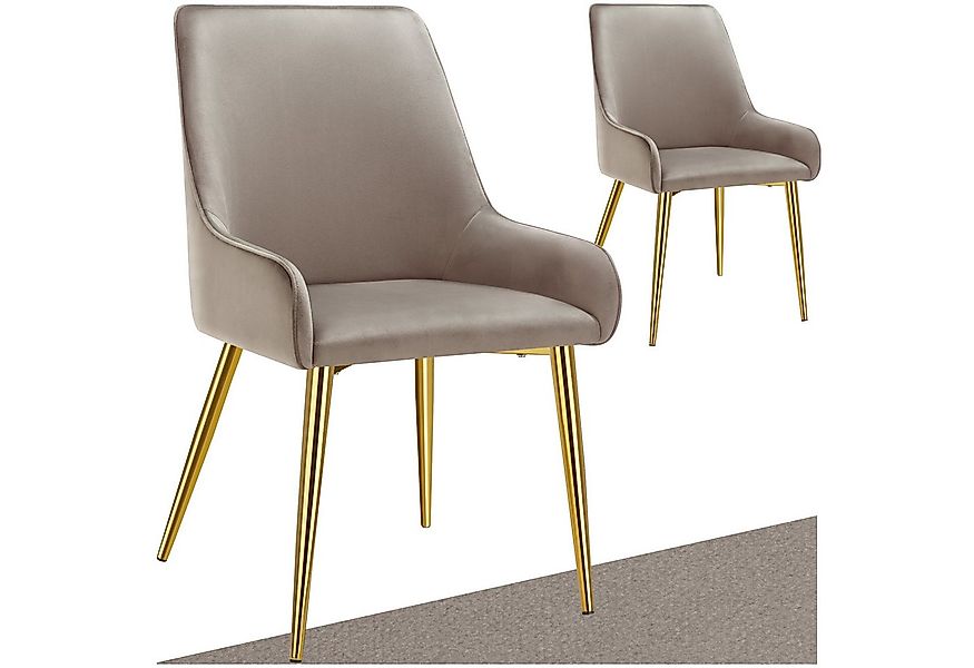 tectake Esszimmerstuhl Polsterstuhl Avane, Samtoptik, Belastbarkeit 120 kg günstig online kaufen