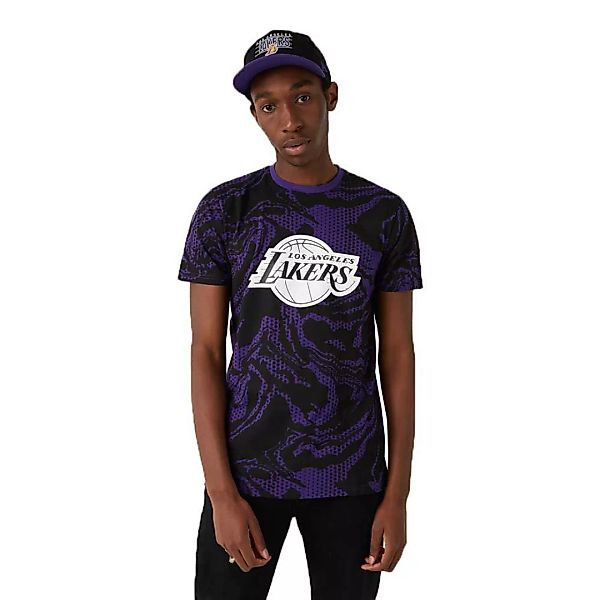 New Era Nba Oil Slick Aop Los Angeles Lakers Kurzärmeliges T-shirt S Purple günstig online kaufen