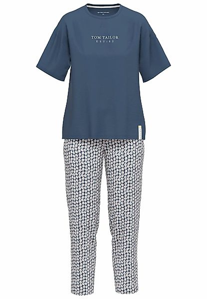 TOM TAILOR Capri-Pyjama "Westport" 2 tlg. mit Print, Kurzarm, Rundhalsaussc günstig online kaufen