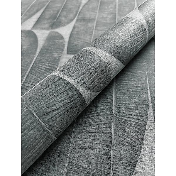 Newroom Vliestapete Madina Anthrazit Bananenblätter Modern FSC® günstig online kaufen