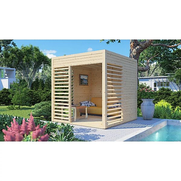 Bertilo Pavillon Garten-Lounge 1 Natur 234 cm x 226 cm FSC® günstig online kaufen