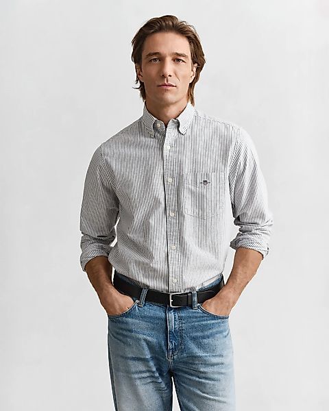 Gant Langarmhemd "Regular Fit Oxford Hemd strukturiert langlebig dicker ges günstig online kaufen