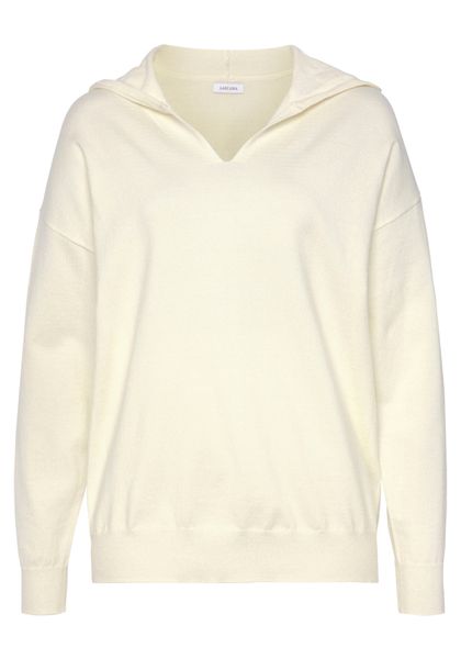 LASCANA Strickpullover Kapuzensweatshirt aus weicher Viskosemischung, Loung günstig online kaufen