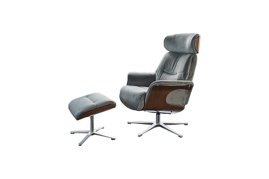 KAWOLA Relaxsessel TOSAR Velvet steingrau - günstig online kaufen