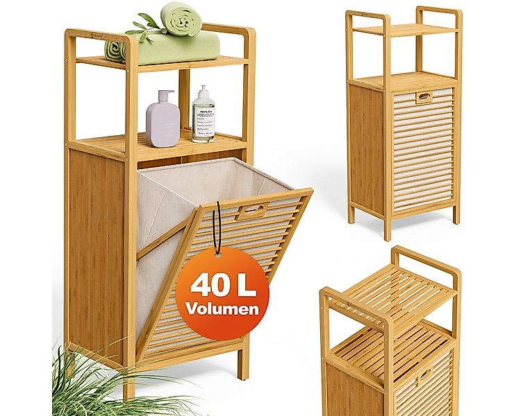 Casaria Wäschekorb (1 St), Badregal Stehend Bambus mit Wäschebox Wäschesamm günstig online kaufen