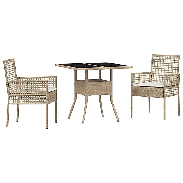 vidaXL Garten Essgruppe 3-Tlg Beige Poly Rattan 3334931 günstig online kaufen