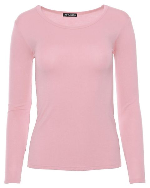 Muse Rundhalsshirt Basic Rundhals Langarmshirt Skinny günstig online kaufen